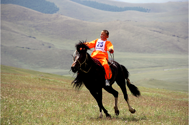 Mongolian traditional horse racing